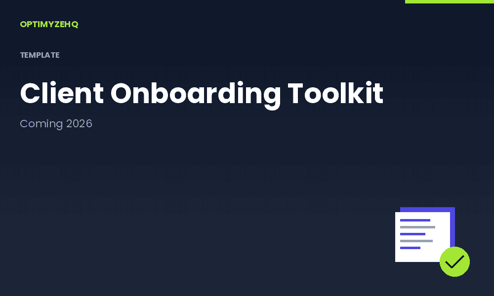 Client Onboarding Toolkit: template thumbnail, coming 2026