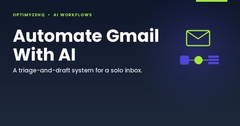 Automate Gmail with AI: a triage-and-draft system for a solo inbox