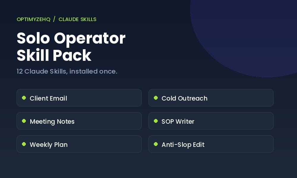 Solo Operator Skill Pack