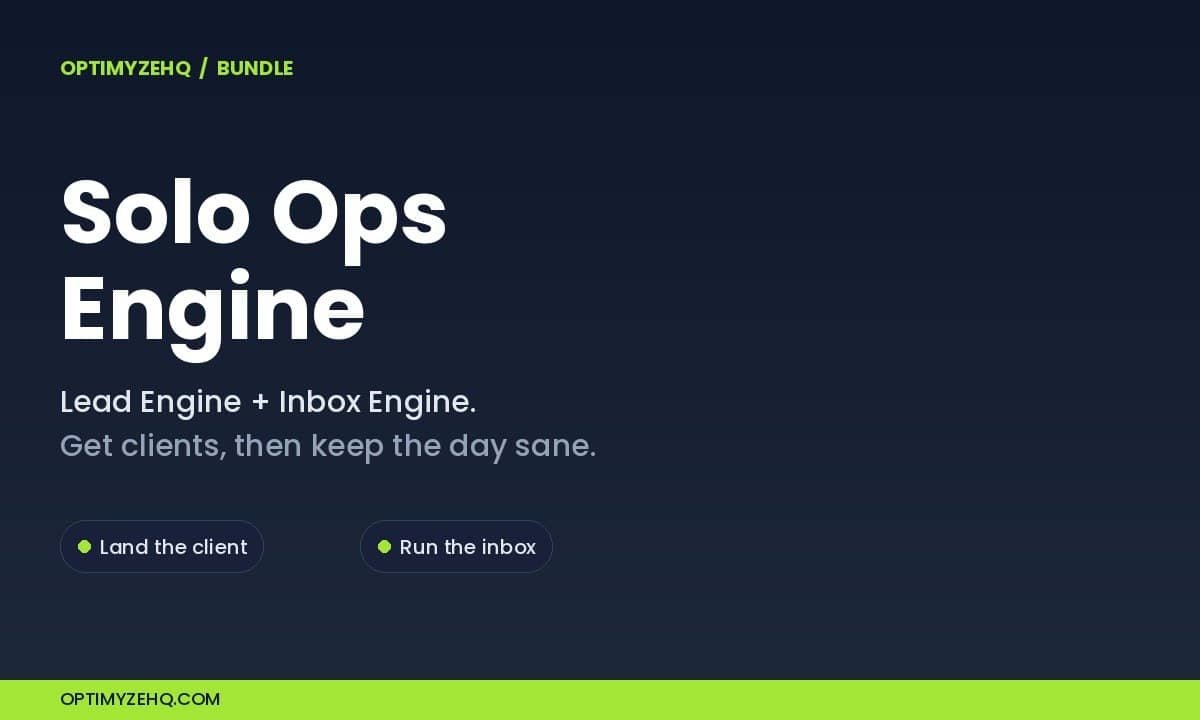 Solo Ops Engine bundle: Lead Engine plus Inbox Engine